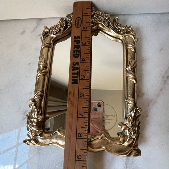 ORNATE Gold ornate Easel Back Table Top Easel Mirror 8.5”x6” - Picture 10 of 11